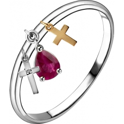 Кольцо с рубином и бриллиантом