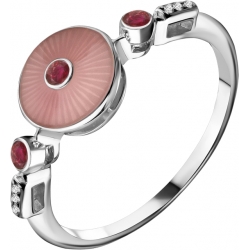 Кольцо с эмалью, рубинами и бриллиантами