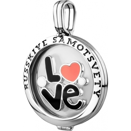 Подвеска "Love" с ювелирным стеклом и бриллиантами
