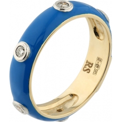 Кольцо с синей эмалью и бриллиантами