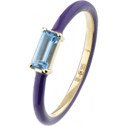 Кольцо с фиолетовой эмалью и шпинелью