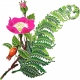 Брошь серебряная с эмалью "Шиповник"