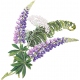 Брошь серебряная с эмалью "Люпин"