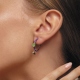 Серьги с фиолетовой эмалью, агатом и бриллиантом