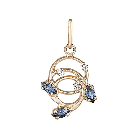Подвеска с сапфирами и бриллиантами
