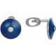 Серьги пусеты (гвоздики) с бриллиантом и синей эмалью