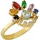 Кольцо с драгоценными камнями и бриллиантами