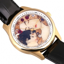 Часы с флорентийской мозаикой "Три возраста женщины" Густава Климта и ремешком