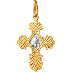 Крест серебряный с бриллиантами