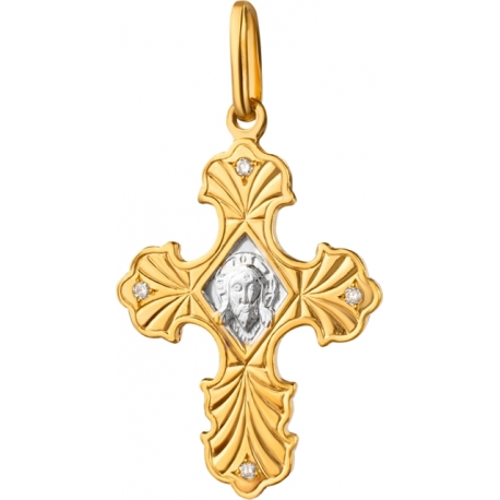 Крест серебряный с бриллиантами